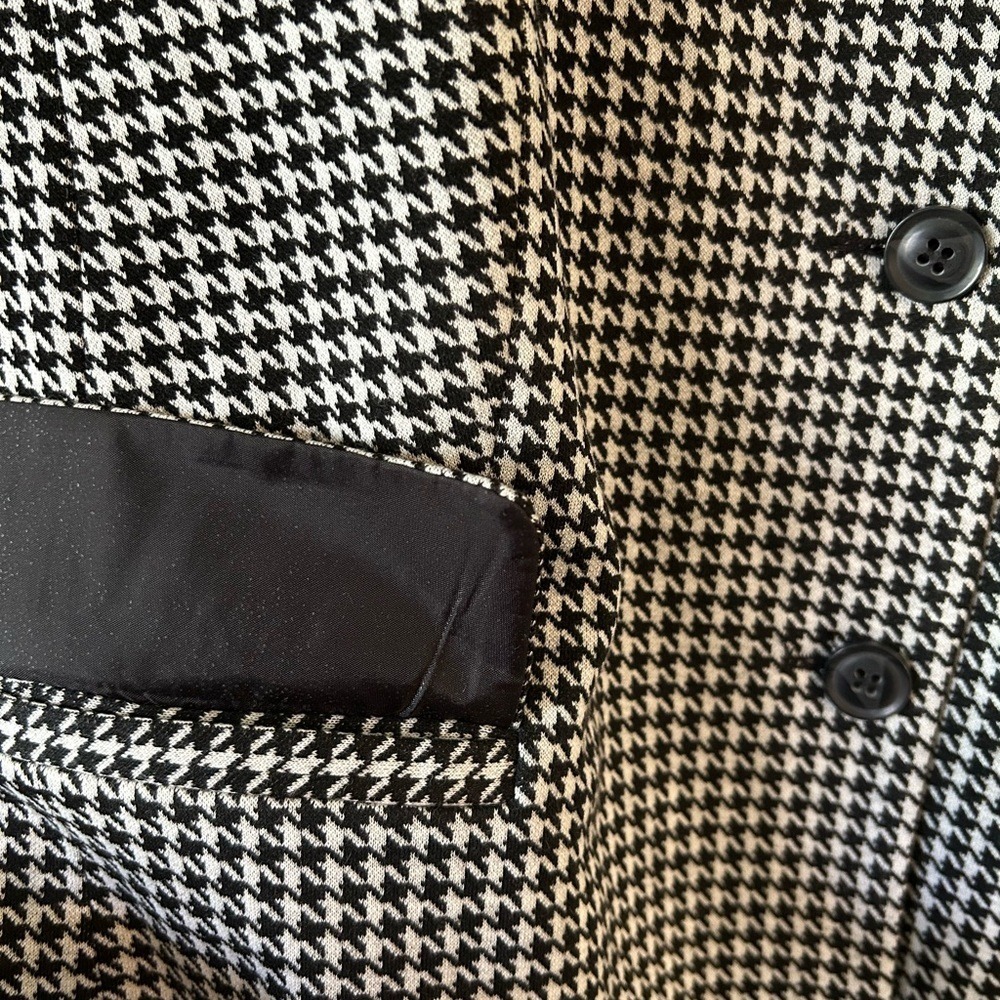 Chadwicks Womens Houndstooth Plaid Blazer Fitted Jacket Shoulder Pads Size 10 - Picture 4 of 9